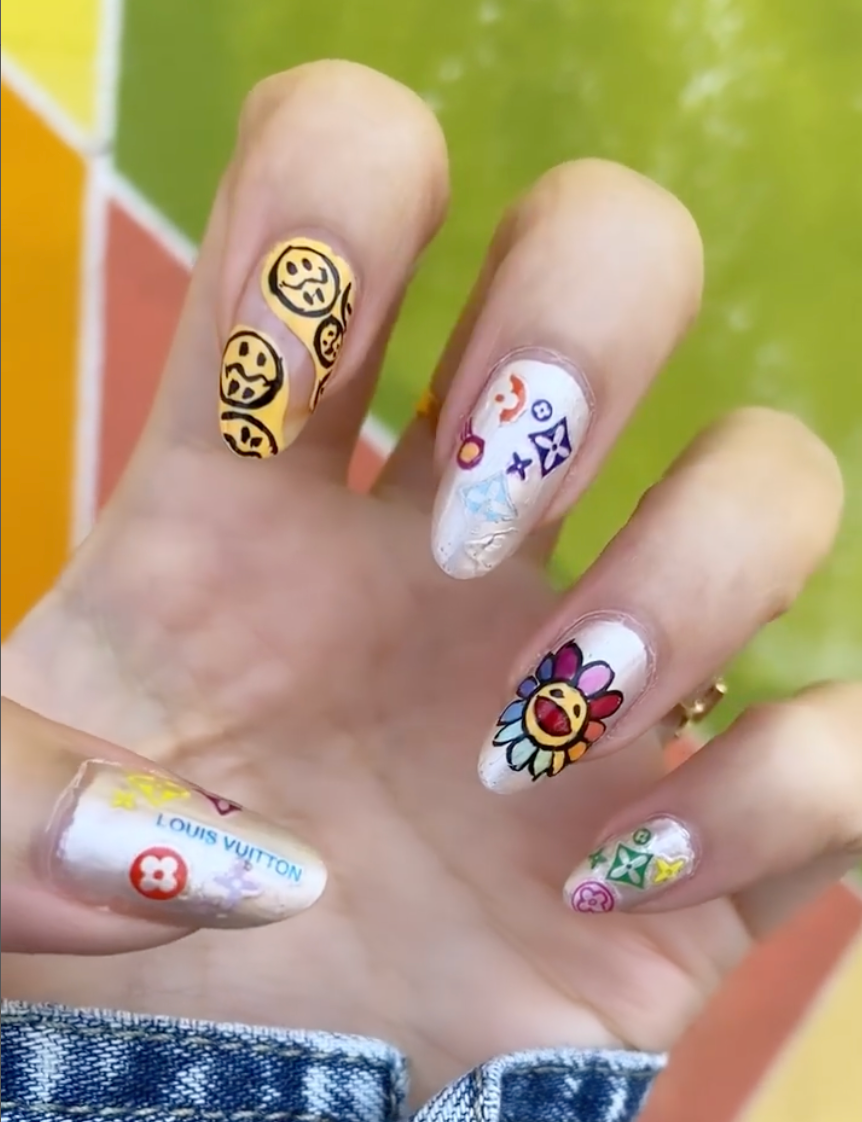 louis vuitton nail stickers for acrylic nails designer